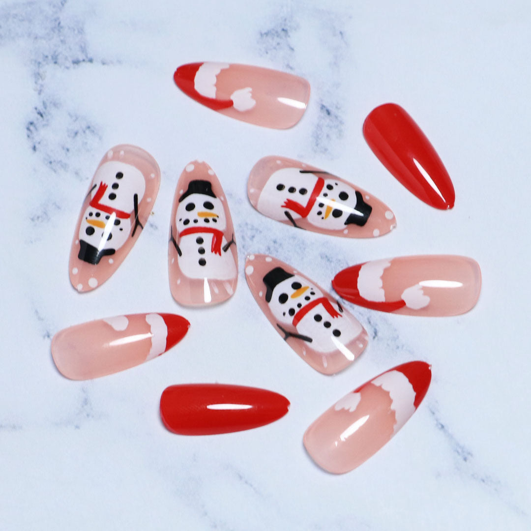 Festliches Winter-Themen Press-On Nagelset Karnz
