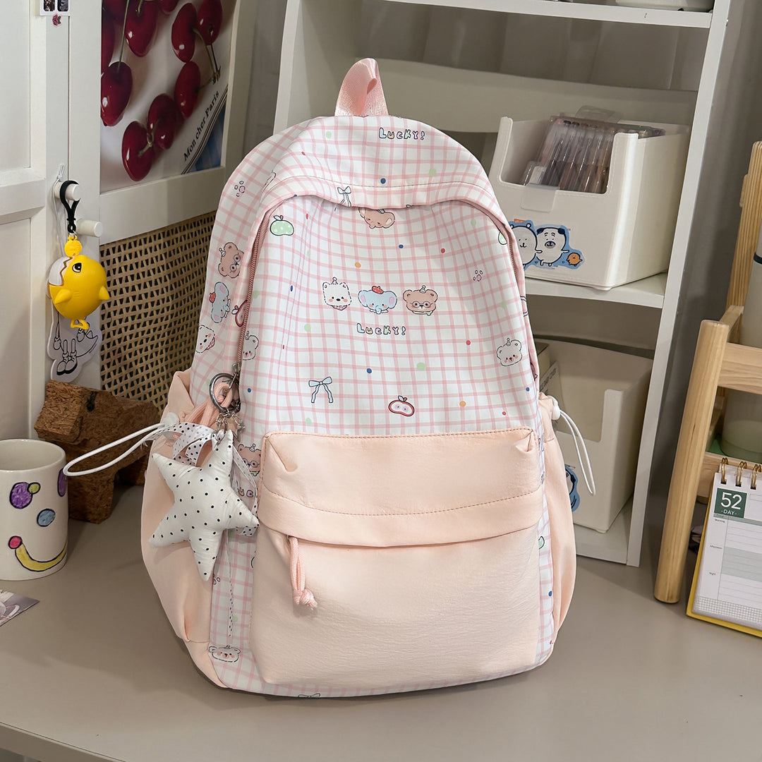 Süßer Charakterdruck Pink Rucksack Karnz