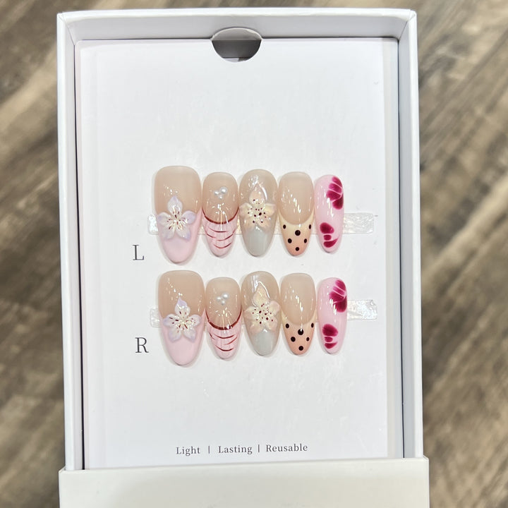 Wiederverwendbares Press-On Nagelset Karnz