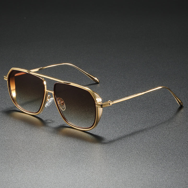 Damen Elegante Sonnenbrille mit kantigem Metallrahmen Karnz
