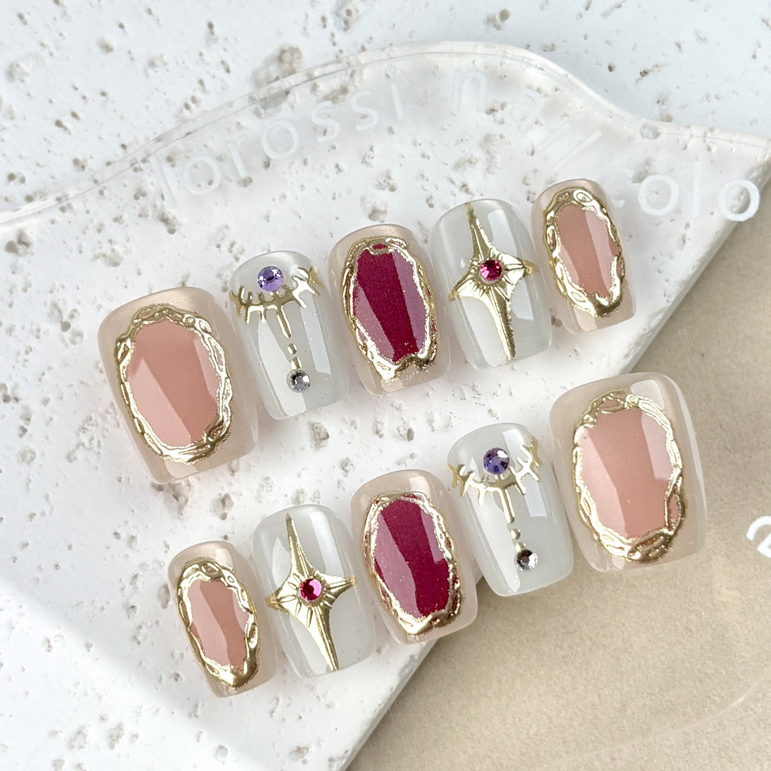 Glamouröse mit Strass verziehene Press-On Nagelset