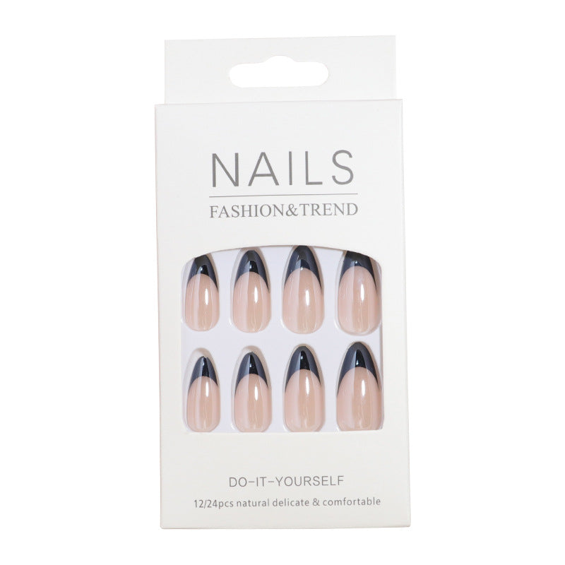 Elegantes French Tip Press-On Nail Art Set Karnz