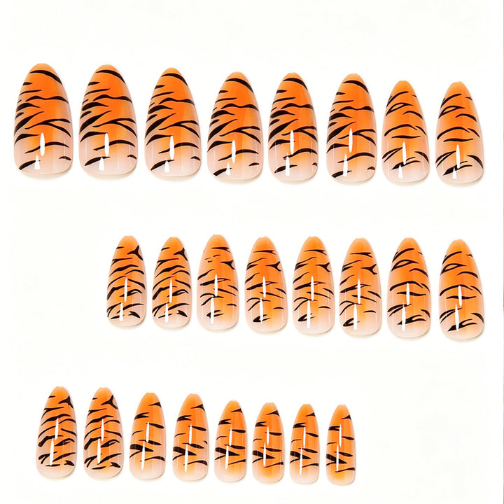 Stylische Tigerprint-Stiletto-Press-On-Nägel Karnz