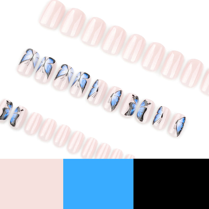 Künstliche Nagelkunst mit Schmetterlingsdesign Karnz