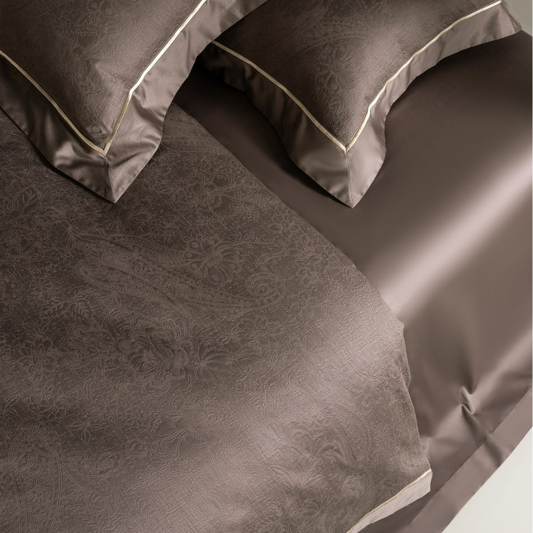 Luxus Jacquard Baumwollsatin Bettbezug Set mit Satinrand und Kissenbezügen
