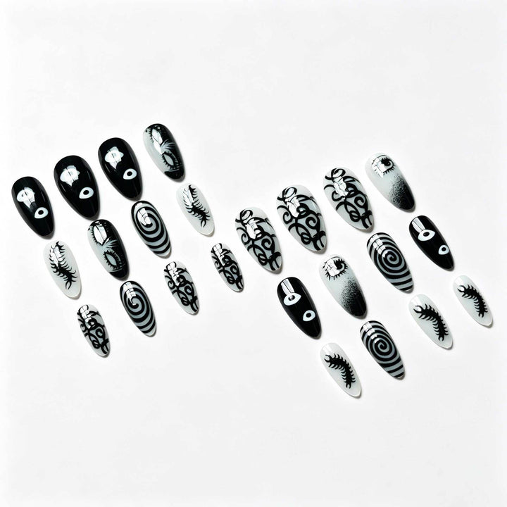 Künstlerisches von Halloween inspiriertes Nageldesign-Set