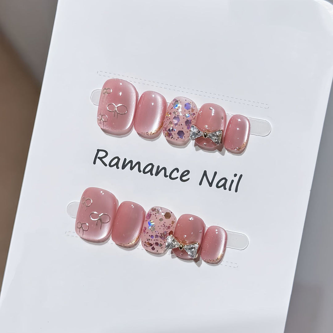 Glamouröse Strass Press-On Nagelset Karnz