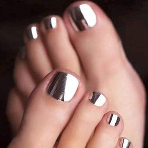 Metallic Pediküre Nagel Kunst