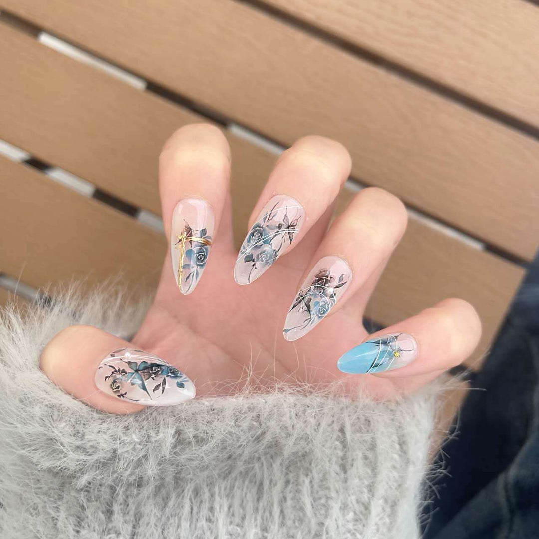 Floral Artistisches Press-On Nagel Set