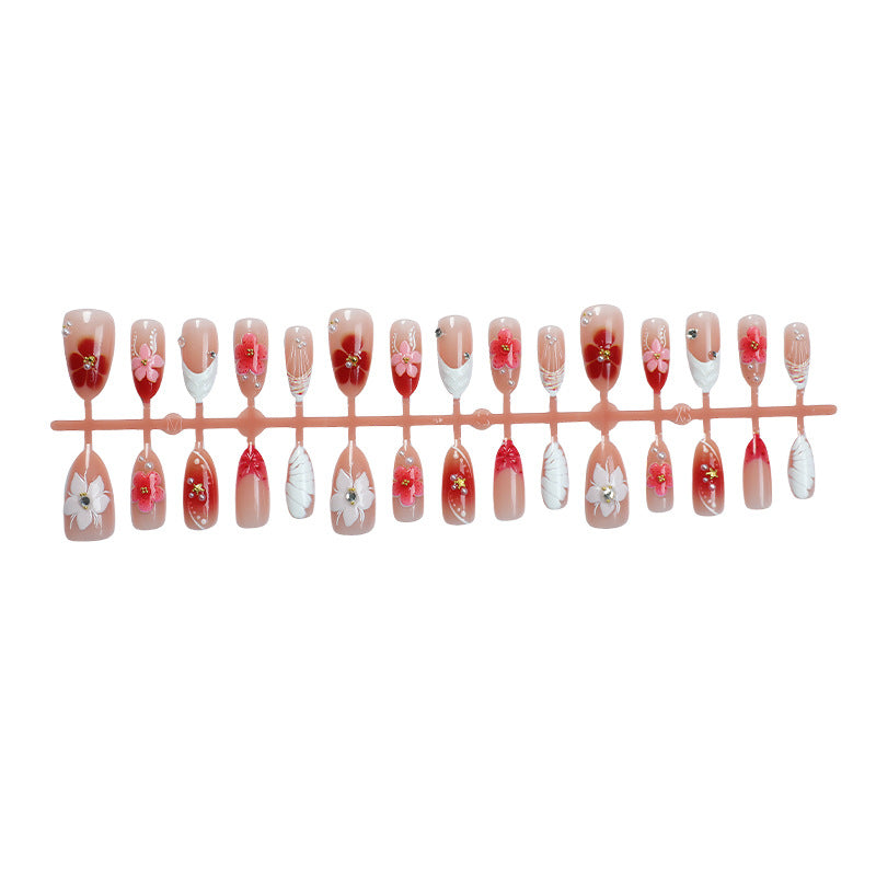 Floral Verziertes Press-On Nagelset Karnz 1788495995