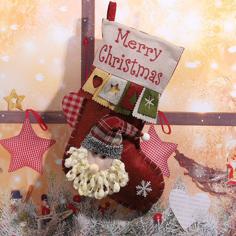 Niedlicher Weihnachtsstrumpf mit Rentier-Motiv Karnz