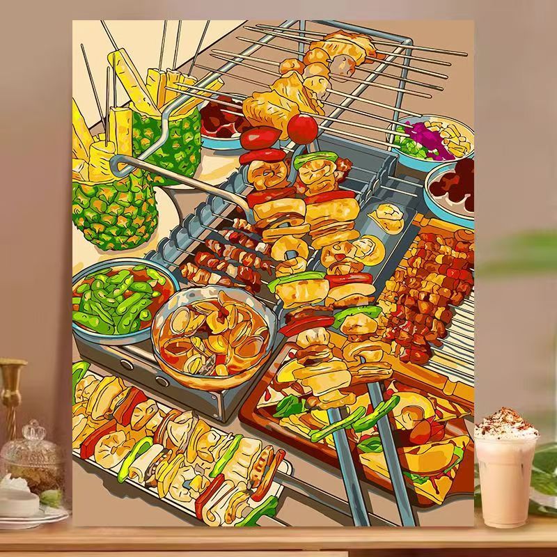 Dessert-inspiriertes dekoratives Leinwandkunstwerk Karnz