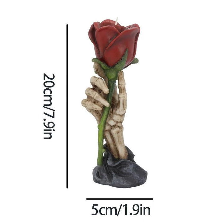 Gothic Skeleton Hand Rose Kerzenhalter Karnz