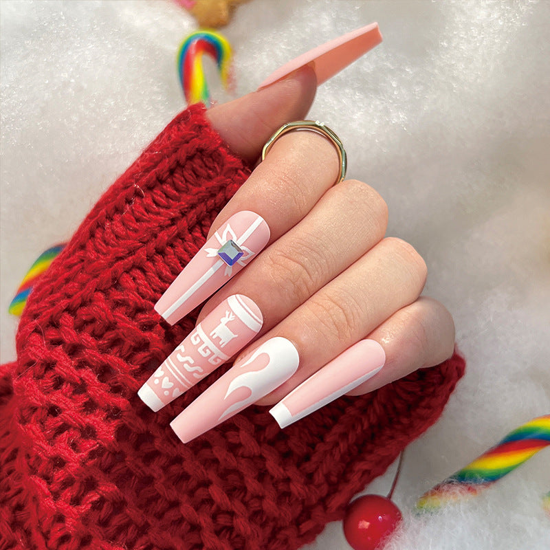 Elegante Acryl-Nägel mit goldenen Akzenten Karnz
