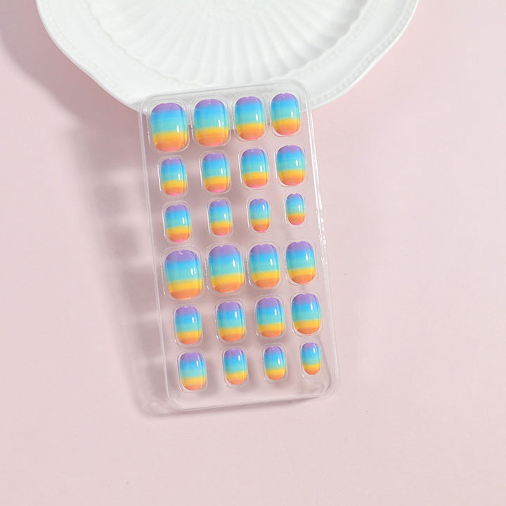 Regenbogen Verlauf Press-On Nagel Tipps Karnz