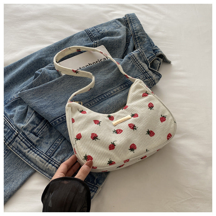 Erdbeer-Druck Mini Crossbody-Handtasche
