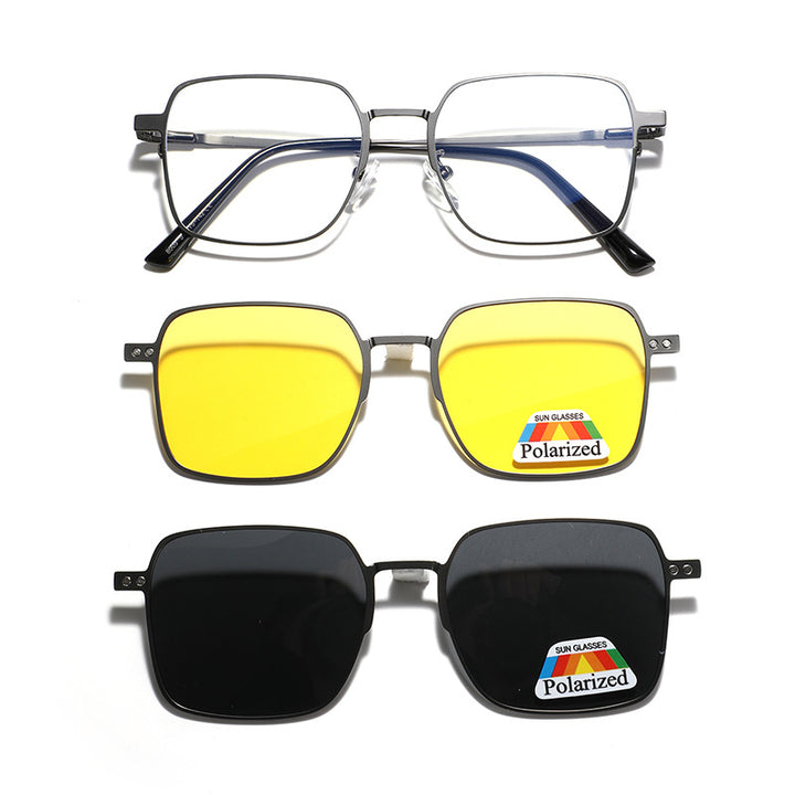 Damen vielseitige, modische Sonnenbrille mit wechselbaren polarisierenden Gläsern Karnz