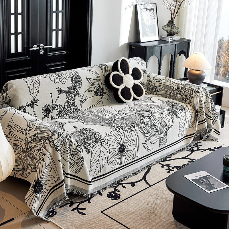 Künstlerische florale Druck Sofa Wurfdecke
