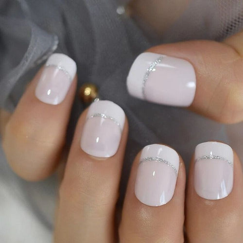 Glänzendes French Tip Press-On Nagel Set Karnz
