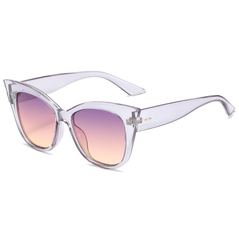 Damen extravagante Cat-Eye-Sonnenbrille mit verspiegelten Gläsern Karnz
