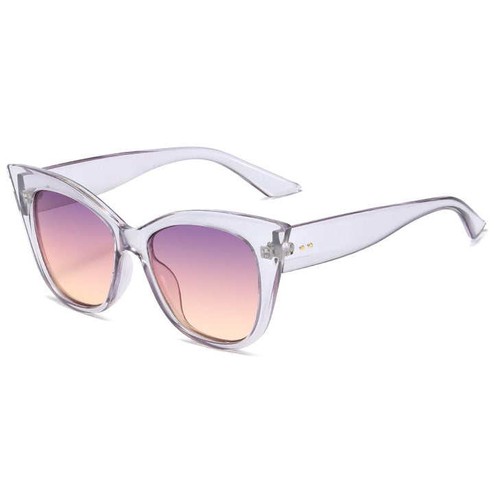 Damen extravagante Cat-Eye-Sonnenbrille mit verspiegelten Gläsern Karnz