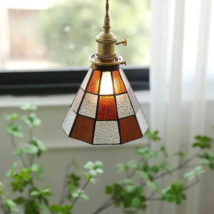 Verstellbare Vintage-Glas-Hängeleuchte