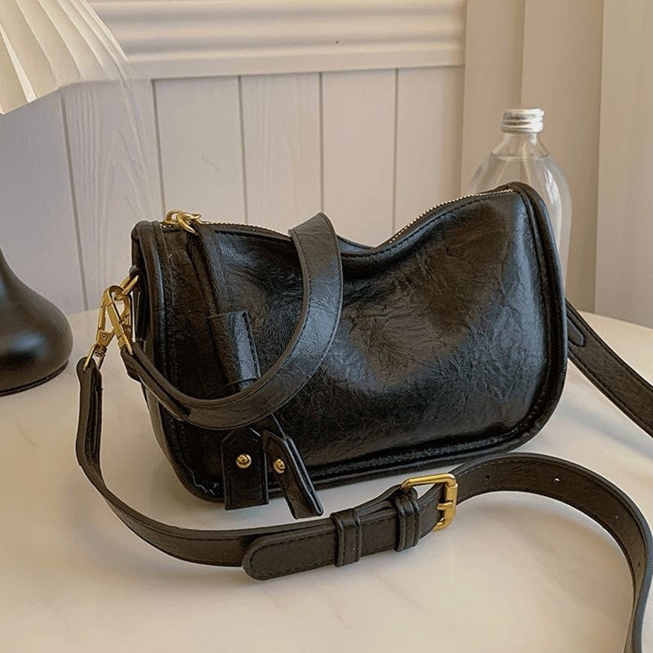 Premium strukturiertes Leder Schultertasche Karnz