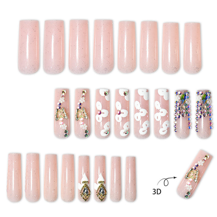 Blumen Decorative Press-On Nagelverlängerungen Karnz
