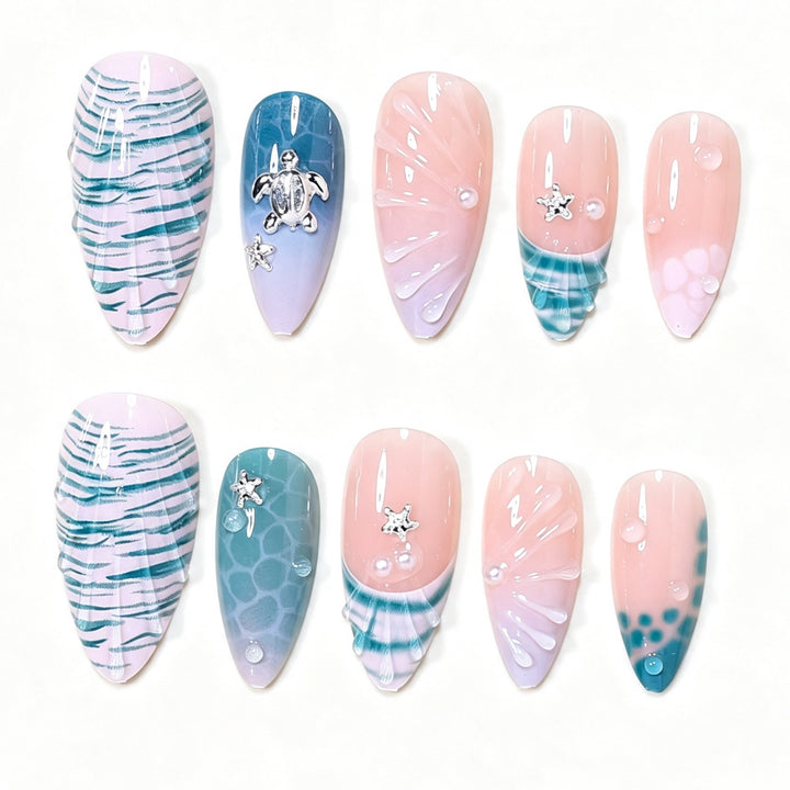 Ozean-inspiriertes Nagelkunst Design Set Karnz