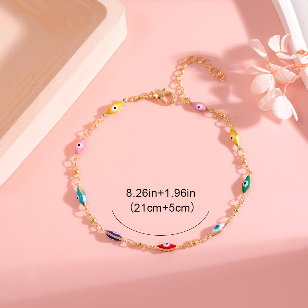 Farbenfrohe böse Augen Charm Fußkette Karnz 1788164324