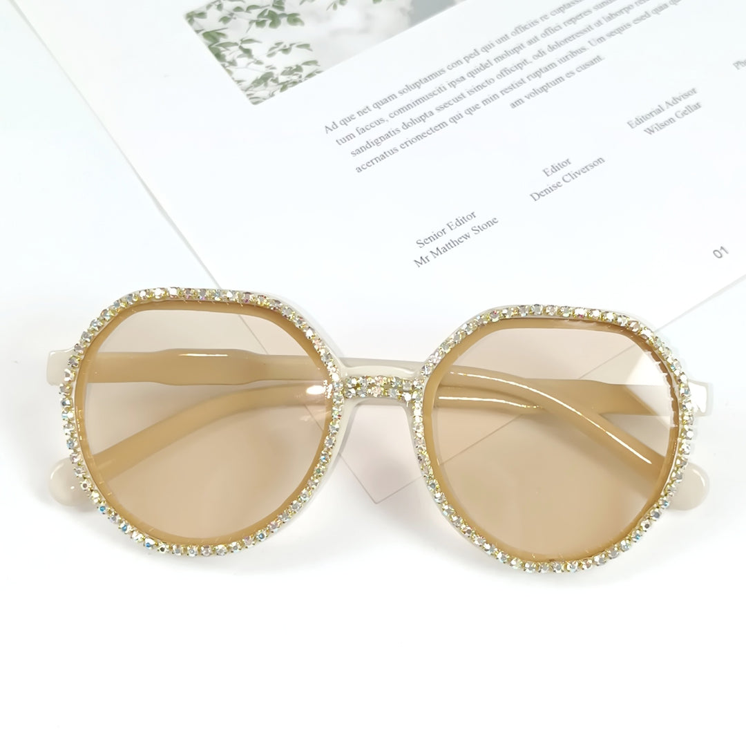 Damen Glitzernde Oversized Sonnenbrille Karnz