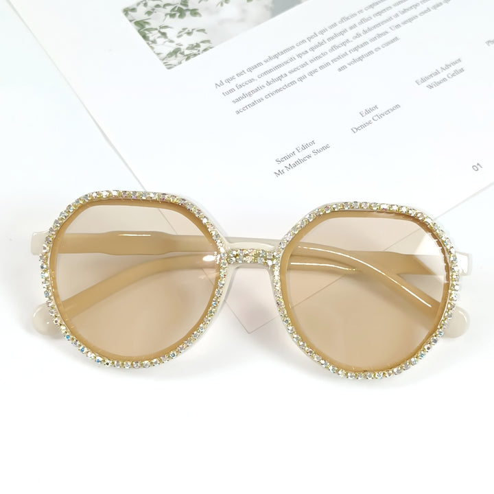Damen Glitzernde Oversized Sonnenbrille Karnz