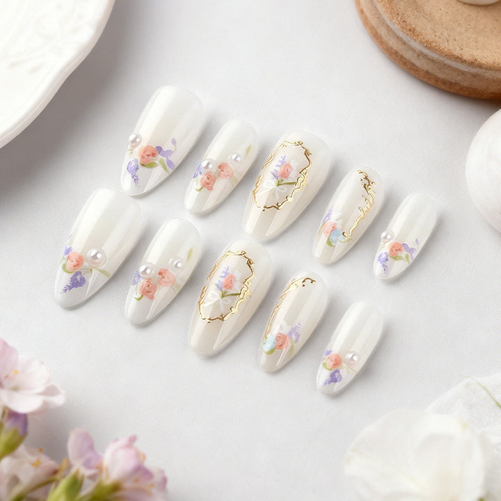 Floral Art Press-On Nail Set Karnz