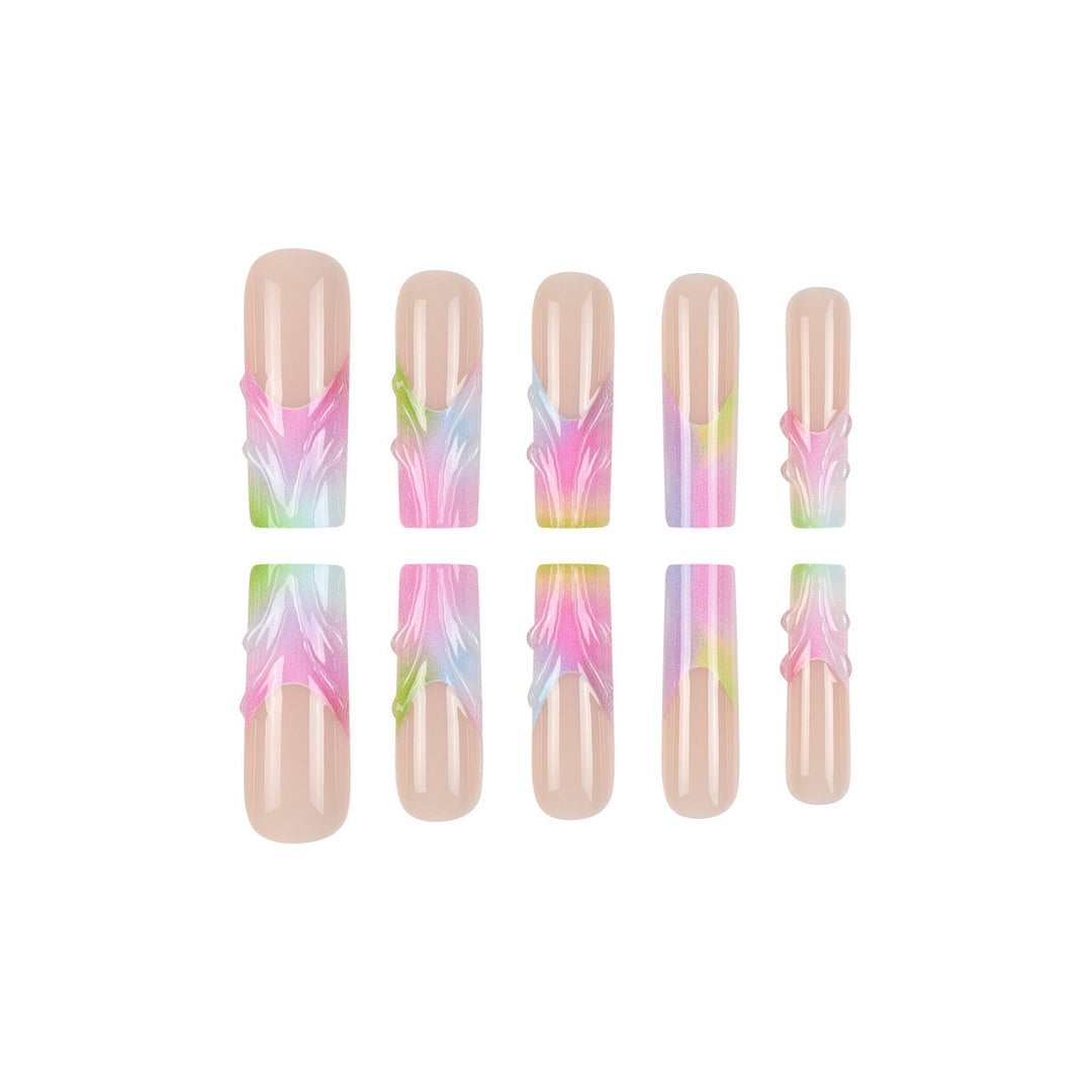 Künstlerische Gradient Lange Stiletto Press-On Nägel Karnz