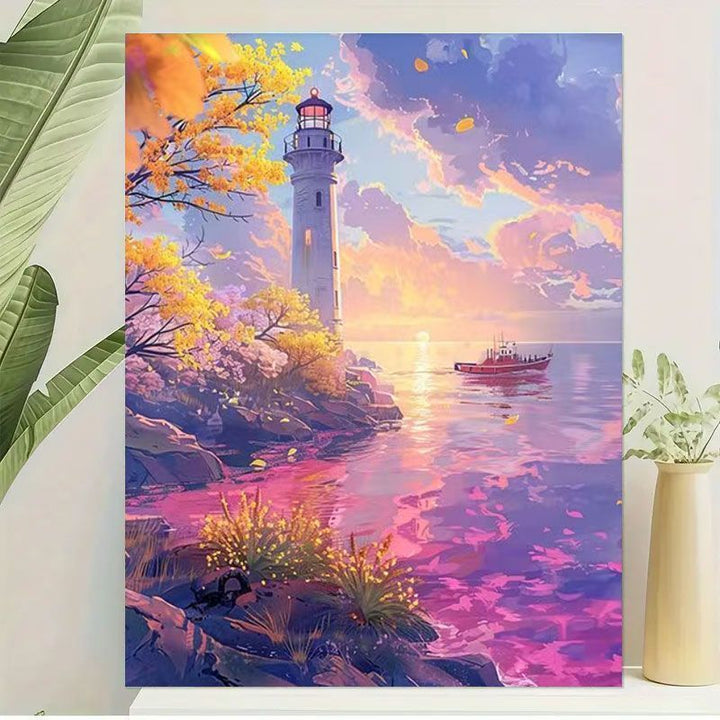 Scenic Lighthouse Canvas Wandkunst Karnz