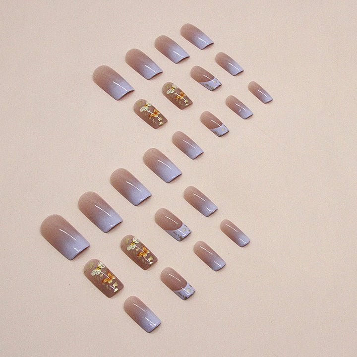 Floral Verziert Press-On Nagel Set Karnz