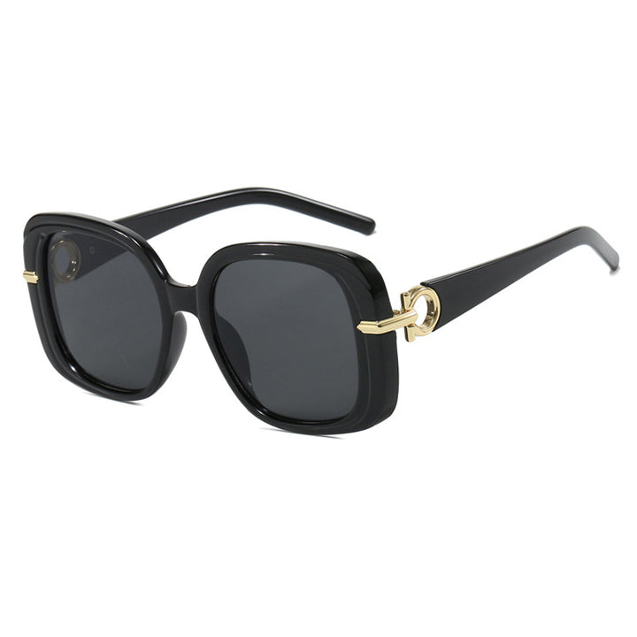 Damen quadratische Sonnenbrille mit luxuriösem Metallakzent Karnz