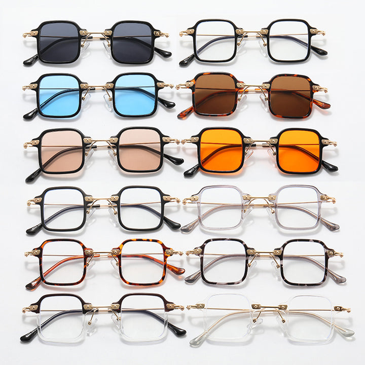 Damen geometrische Sonnenbrille mit stylischem Metallrahmen Karnz