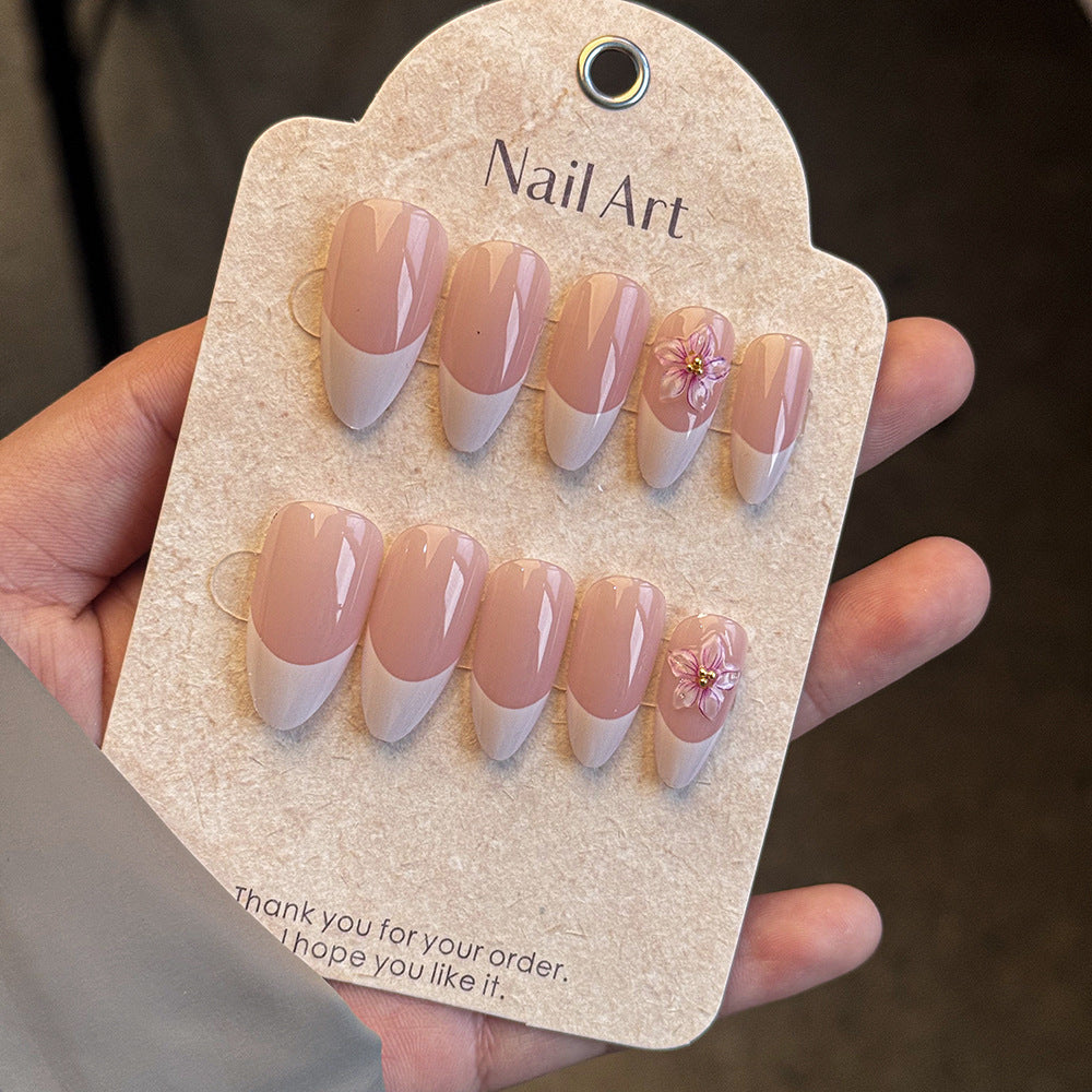 Eleganter Floral Press-On Nagelset Karnz