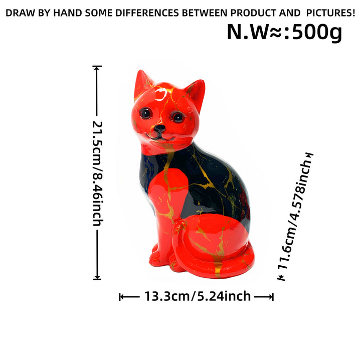 Künstlerische Katzenfigur in lebhaftem Design Karnz
