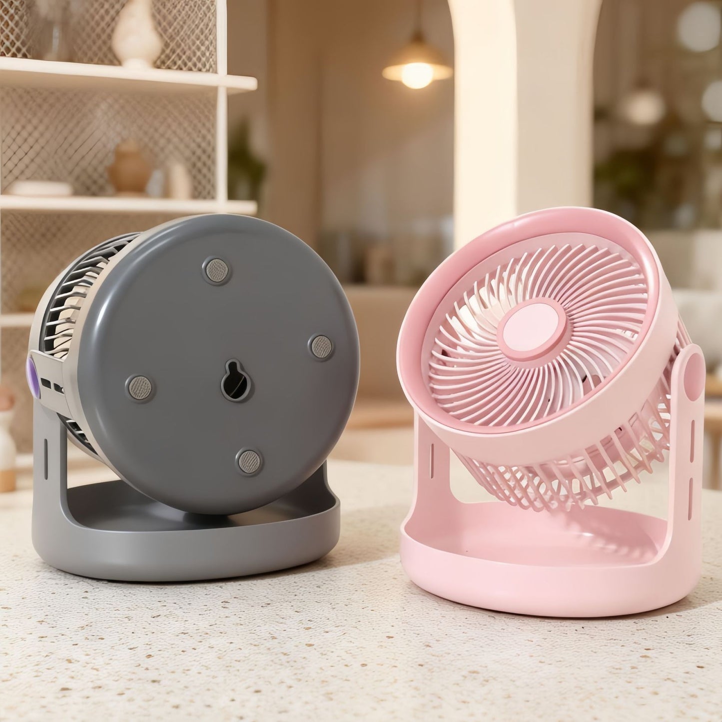 Damen Tischventilator mit neigbarem Kopf und leisen Betriebsmodus Karnz