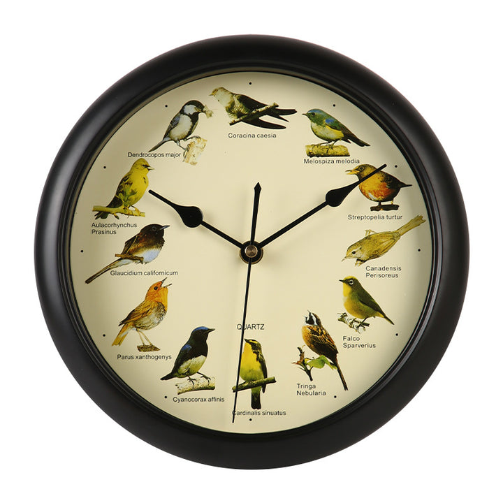 Wanduhr mit buntem Vogeldesign Karnz