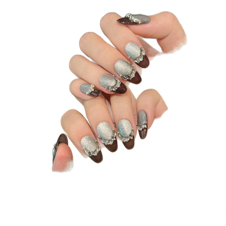 Glamouröser Glitzernder Press-On Nagelset