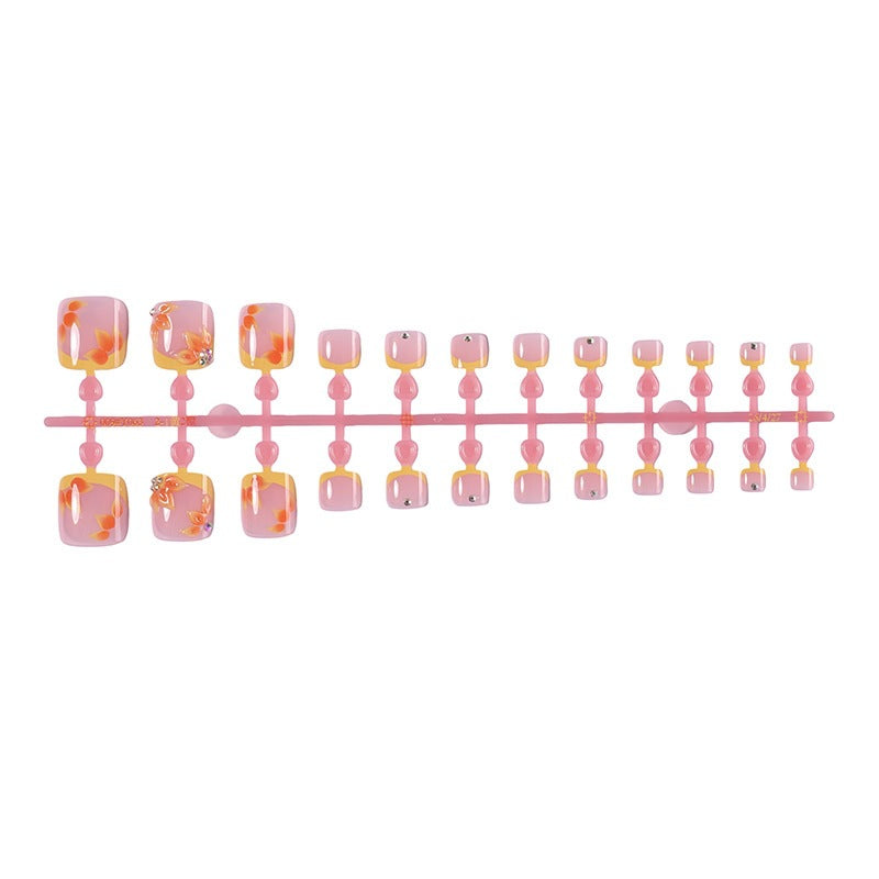 Kunstnagel-Set mit floralem Design und Glitzerakzenten Karnz