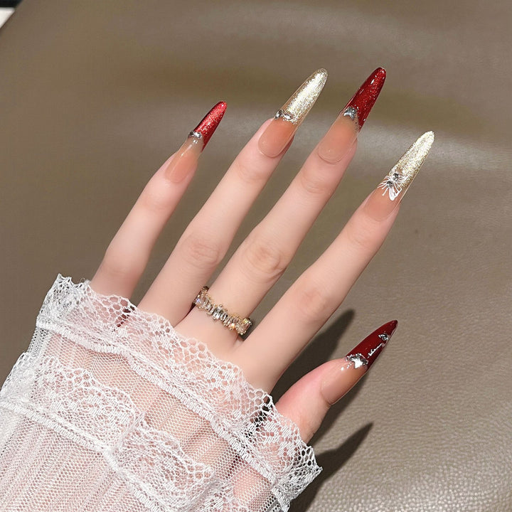 Premium dekorative Stiletto Press-On Nägel Karnz