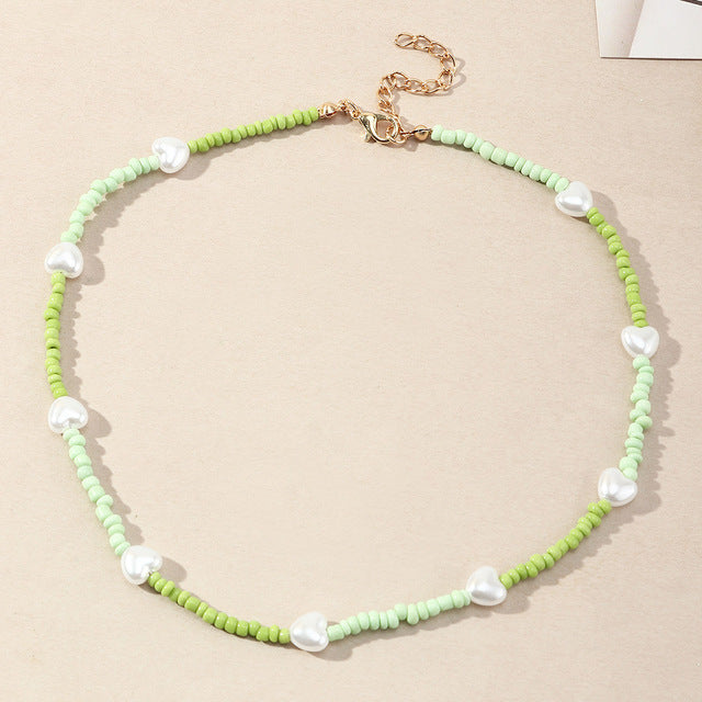 Perlen- und Perlenbesatz Choker-Halskette Karnz