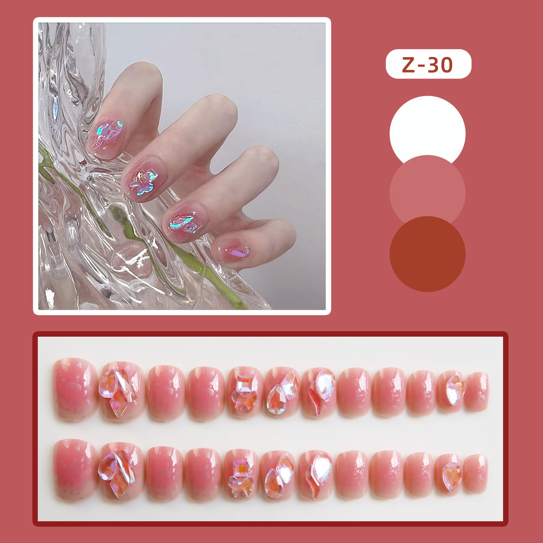 Künstlerisches Press-On-Nagel-Set mit Schmetterlingsdesign