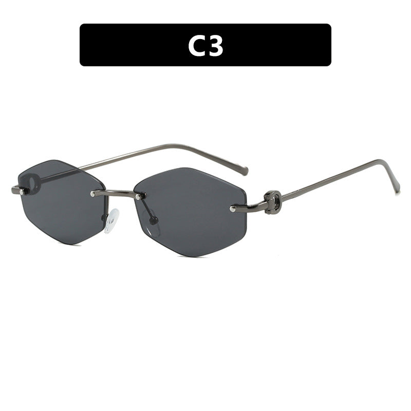 Damen modische Sonnenbrille mit hexagonalem Gestell und luxuriösen Akzenten Karnz