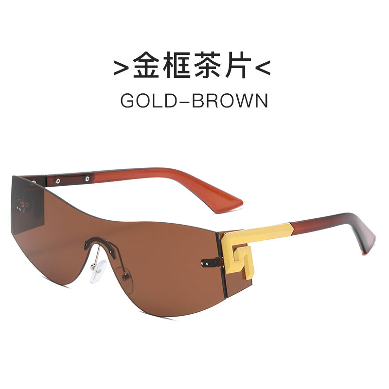 Damen futuristische Oversized-Sonnenbrille mit markantem Design Karnz