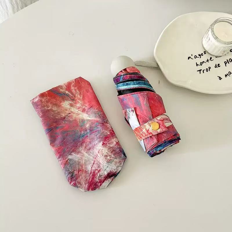 Damen Faltbarer Regenschirm mit kreativem Kunstdesign Karnz